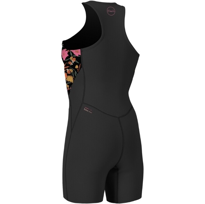 2024 O'Neill Womens Bahia 1.5mm Sleeveless Front Zip Shorty Wetsuit 5614 - Black / BlueMchen